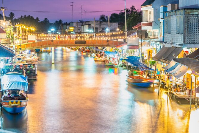 Amphawa Floating Market & Maeklong Railway Train Market Tour - Amphawa after dark: food first, boats second