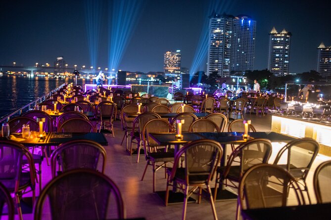 Bangkok Chaophraya Dinner Cruise with Thai Cultural Show - The Chao Phraya landmarks from the upper deck