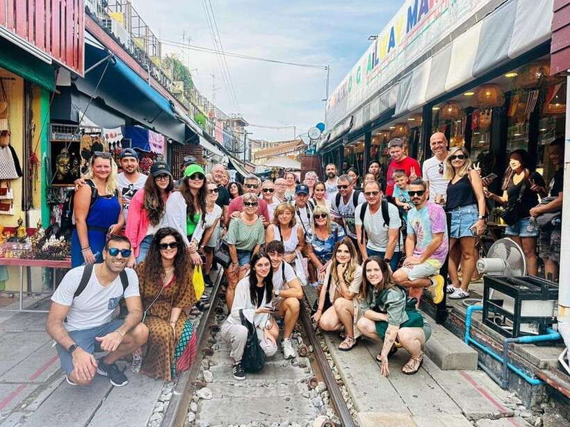 Bangkok: Damnoen Saduak and Mae Klong Train Markets - Mae Klong Railway Market and the train that cuts through it