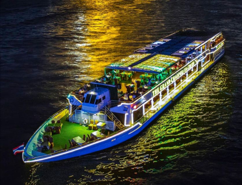 Bangkok: Grand Chao Phraya Dinner Cruise with Live Show - Seeing Wat Arun and the Grand Palace after dark