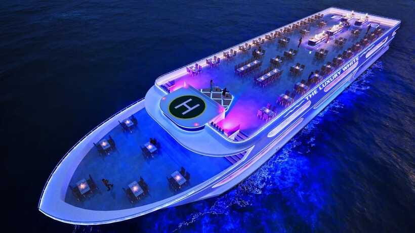 Bangkok: Luxury White Dinner Cruise Free Flow Beer and Wine - Boat layout, seating, and comfort