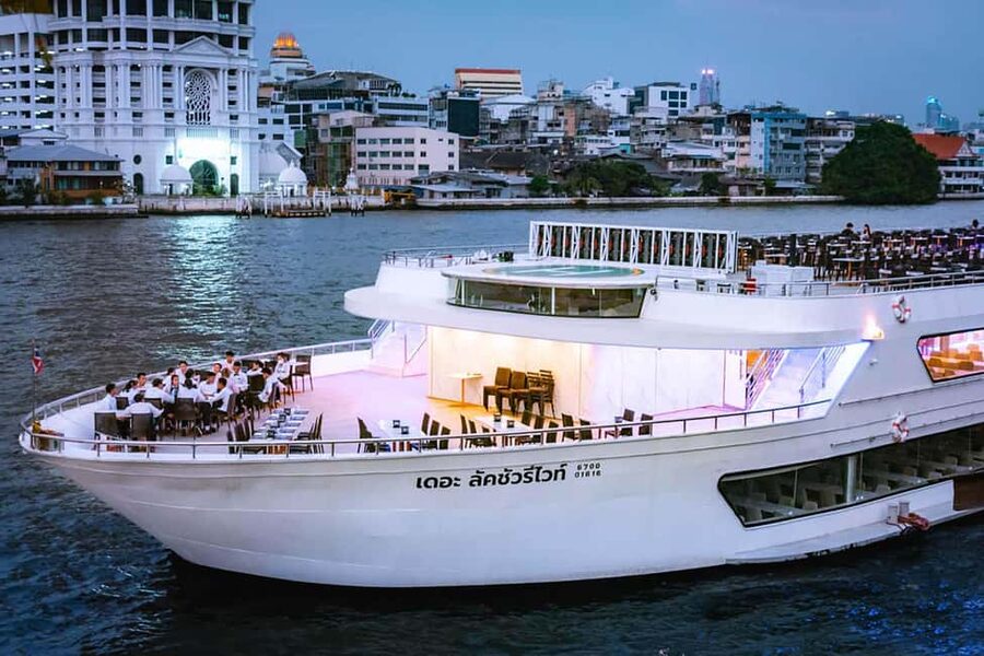 Bangkok: Luxury White Sunset or Dinner Cruise with Beer - Key points at a glance
