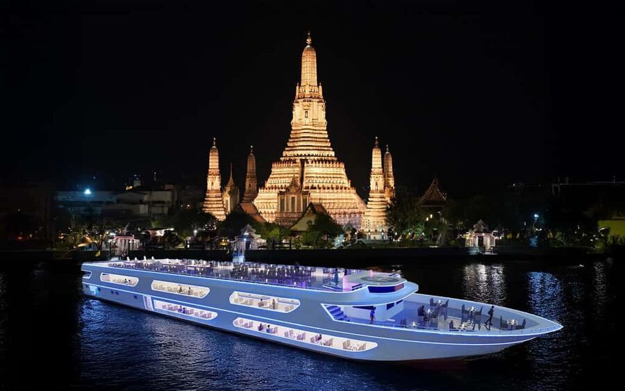 Bangkok: Luxury White Sunset or Dinner Cruise with Beer - Leaving ICONSIAM after sunset