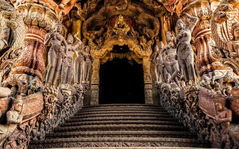 Bangkok: Pattaya Truth Sanctuary Guided Tour & Coral Island - From Bangkok to Pattaya by coach