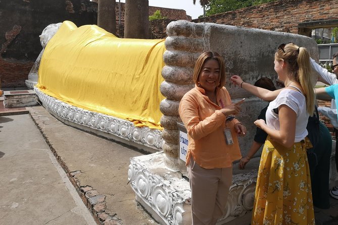 Bangkok: Private Ayutthaya and Bang Pa-In Summer Palace Tour - The reclining Buddha at Wat Lokayasutharam