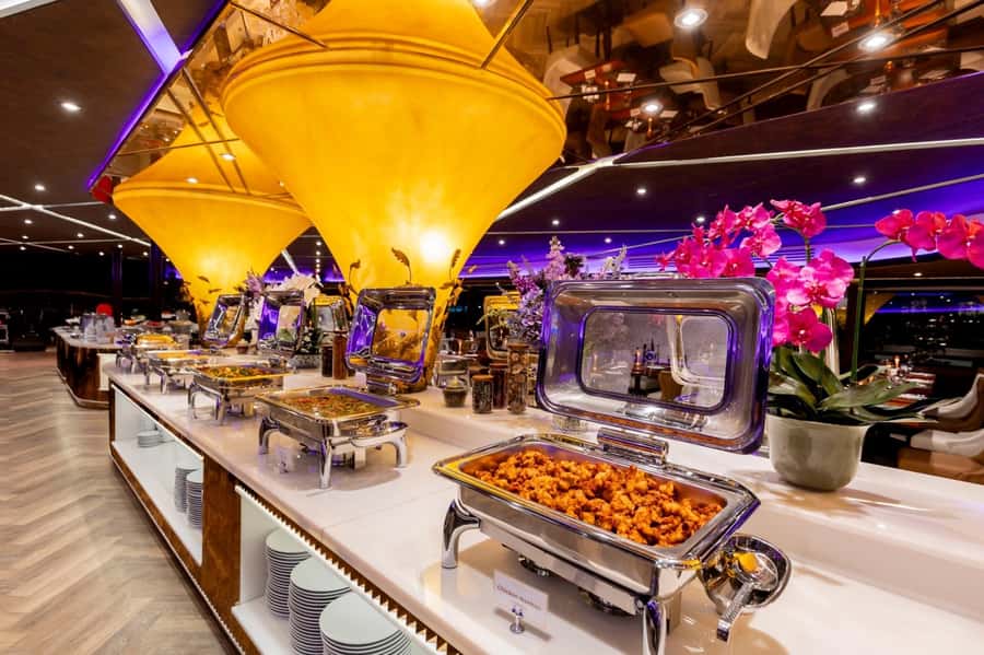 Bangkok: The Opulence Buffet Dinner Cruise with Live Band - The Grand Palace from the river