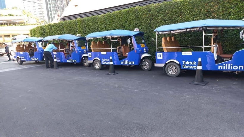 Bangkok: Tuk Tuk Day Pass App & Boat Chao Phraya River - Riding electric tuk tuks through Bangkok traffic