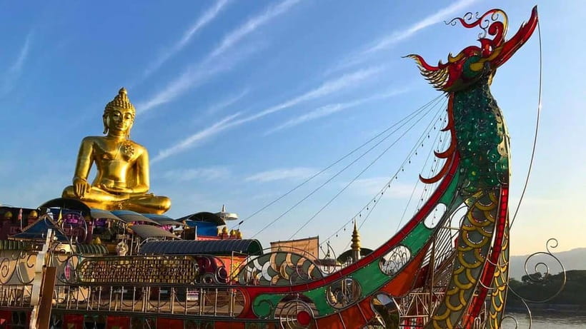 Chiang Mai: Chiang Rai Temples, Golden Triangle & Boat Tour - Wat Rong Suea Ten, the Blue Temple