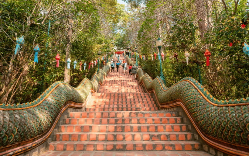 Chiang Mai: Doi Suthep Temple and Waterfall by Songtaew Trio - The songthaew ride up Suthep Mountain