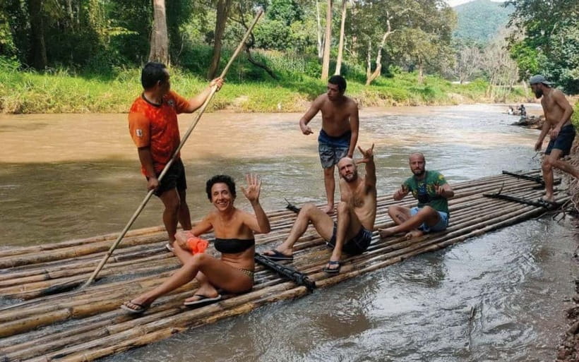 Chiang Mai: Jungle Trek, Elephants care & Bamboo Rafting - Bamboo rafting on the Mae Win river