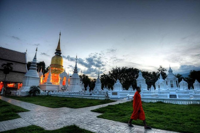 Chiang Mai Temples & City - 11:30 am: white chedis at Wat Suan Dok