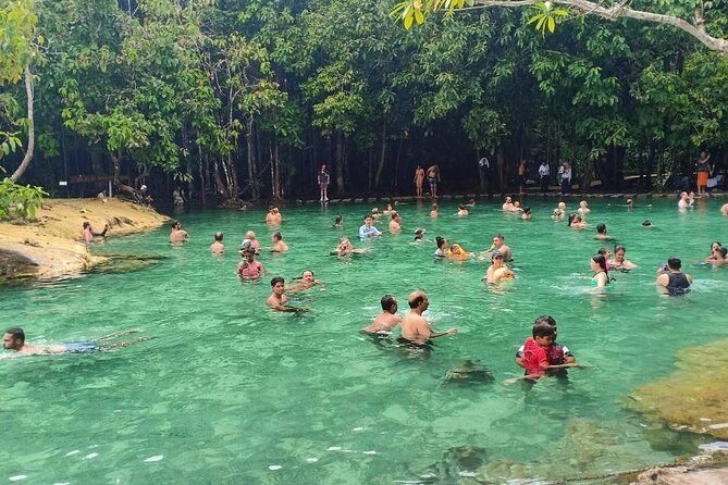 Discover Krabi - Emerald Pool, Hot Springs & Tiger Cave Temple - Soaking at Namtok Ron hot spring waterfall
