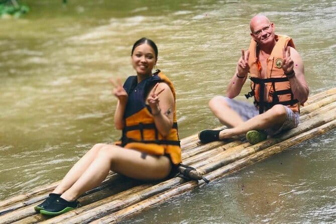 Elephant Sanctuary + Waterfall + Bamboo Rafting One Day Trip - Cooling off at the 20-meter Mae Wang Waterfall