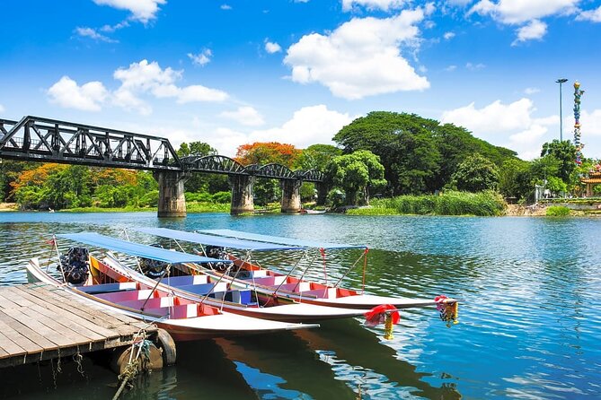Erawan Waterfall & Train Tour from Kanchanaburi – Full Day - The River Khwae Bridge at day’s end