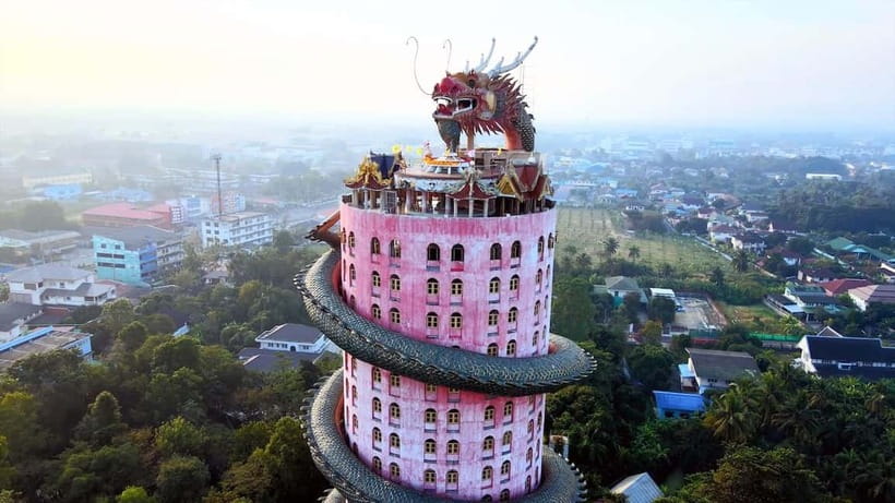 From Bangkok: Don Wai Market, Wat Samphran & Lotus Café Tour - Wat Don Wai adds a quiet temple pause