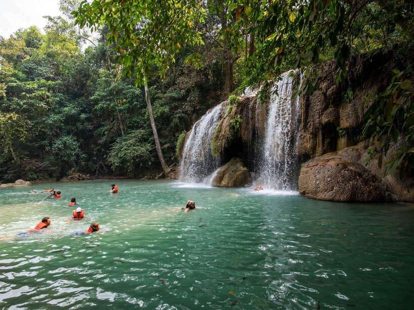 From Bangkok: Erawan Park & Kanchanaburi Small-Group Tour - Lunch in Kanchanaburi, with costs to plan for