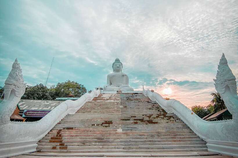 From Khao Lak: Phuket Naka Weekend Market - Big Buddha views, when the site is open