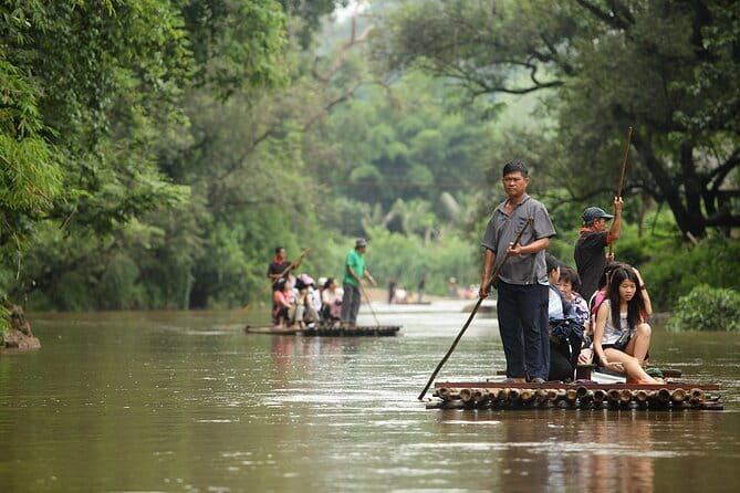 Full Day Elephant Bathing and Bamboo Rafting Tour in Chiang Mai - Cooling off at the Mae Wang waterfall