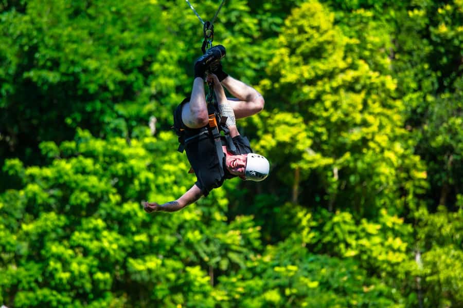 Ko Pha Ngan: Sky-High Zipline & Wang Sai Waterfall Views - Arriving above Wang Sai Waterfall