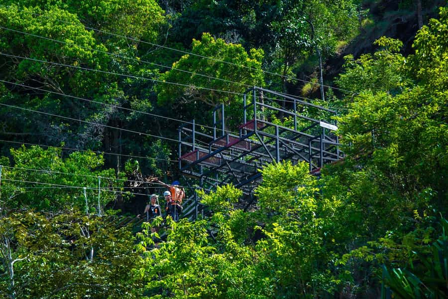 Ko Pha Ngan: Sky-High Zipline & Wang Sai Waterfall Views - Crossing the Sky Bridge