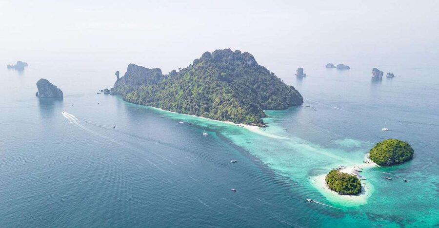 Krabi: 4 Islands & Krabi's Separated Sea Longtail Boat Tour - Phra Nang Cave Beach and the first limestone cliffs