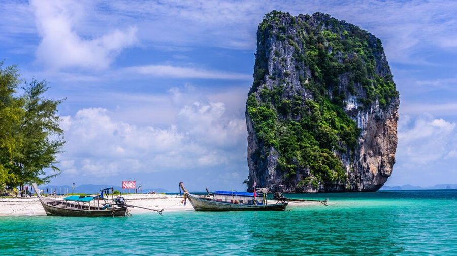 Krabi: 4 Islands & Krabi's Separated Sea Longtail Boat Tour - Chicken Island and the famous rock profile