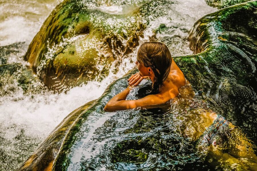 Krabi: Tiger Cave Temple, Emerald Pool and Hot Springs Tour - Krabi Hot Springs: warm water and a waterfall setting