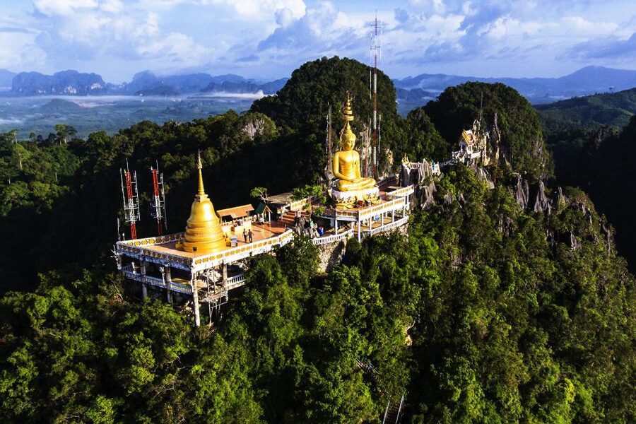 Krabi: Tiger Temple, Hot Springs & Crystal Pool Jungle Tour - Tiger Cave Temple and the 1,200-step test
