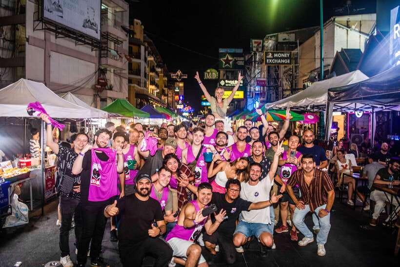 Mad Monkey Bangkok Pub Crawl - Heading to Khao San Road at 10:30 PM