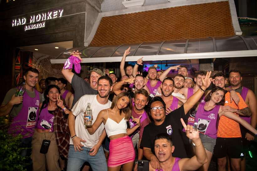 Mad Monkey Bangkok Pub Crawl - Finishing at Bucket Bar after midnight