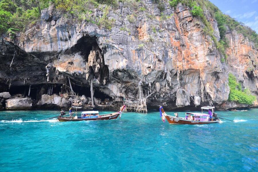 Phi Phi: Half-Day Phi Phi Snorkeling Trip by Longtail Boat - Pi Leh Lagoon and the high limestone walls