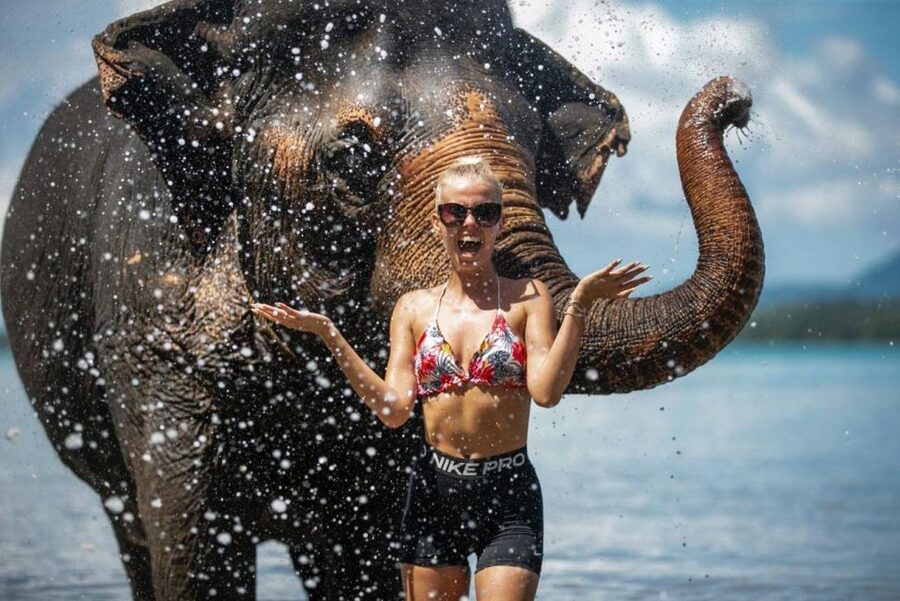 Phuket:Beach walk with elephants, rain & care. 2.5 hours - Is $59 good value?
