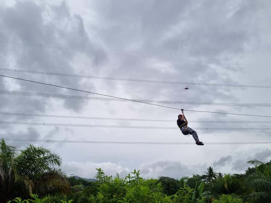 Phuket: Monkey Cave, Water Rafting, Zipline with ATV Option - The zipline: 150 meters on paper, brief in practice