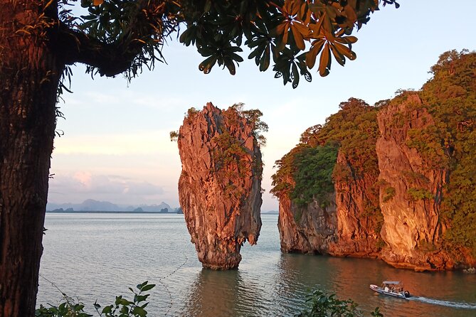 Phuket Sunset Big Boat Trip To Phang Nga Bay & James Bond Island - Phang Nga Bay at golden hour