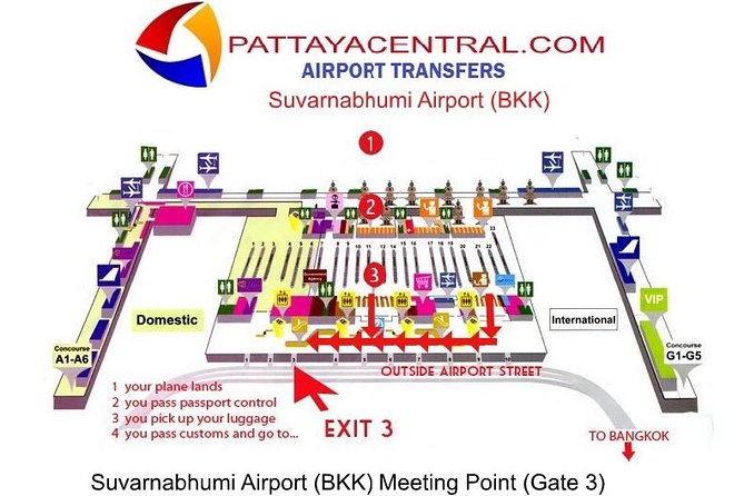 Suvarnabhumi to Pattaya 24 hour Private Airport Transfer Service - The 150-meter walk to the car