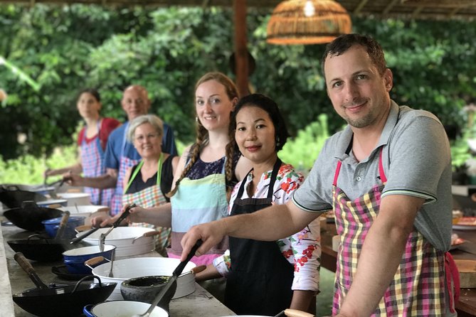 Thai Cooking Class in Khao Lak by Amazon Prime Series Chef - Eating the results in the garden
