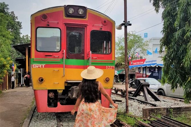 Train & Floating Market Food Adventure + Scenic train ride - Starting at Mae Klong Railway Market